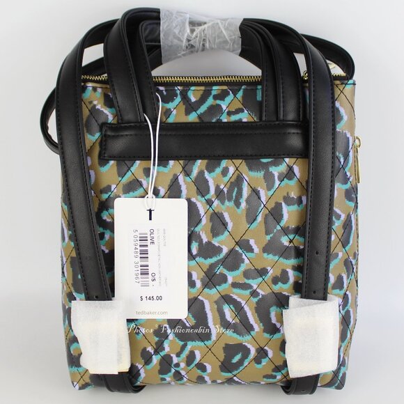 NWT Ted Baker Quiltoe Leopard Quilted Backpack Bag, Streetwear and Travel main image 11